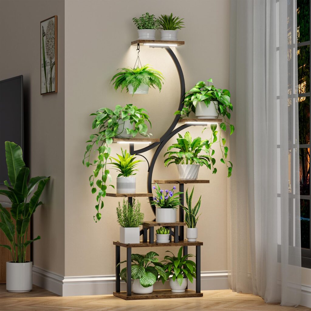 Plant Stand Indoor with Grow Lights
